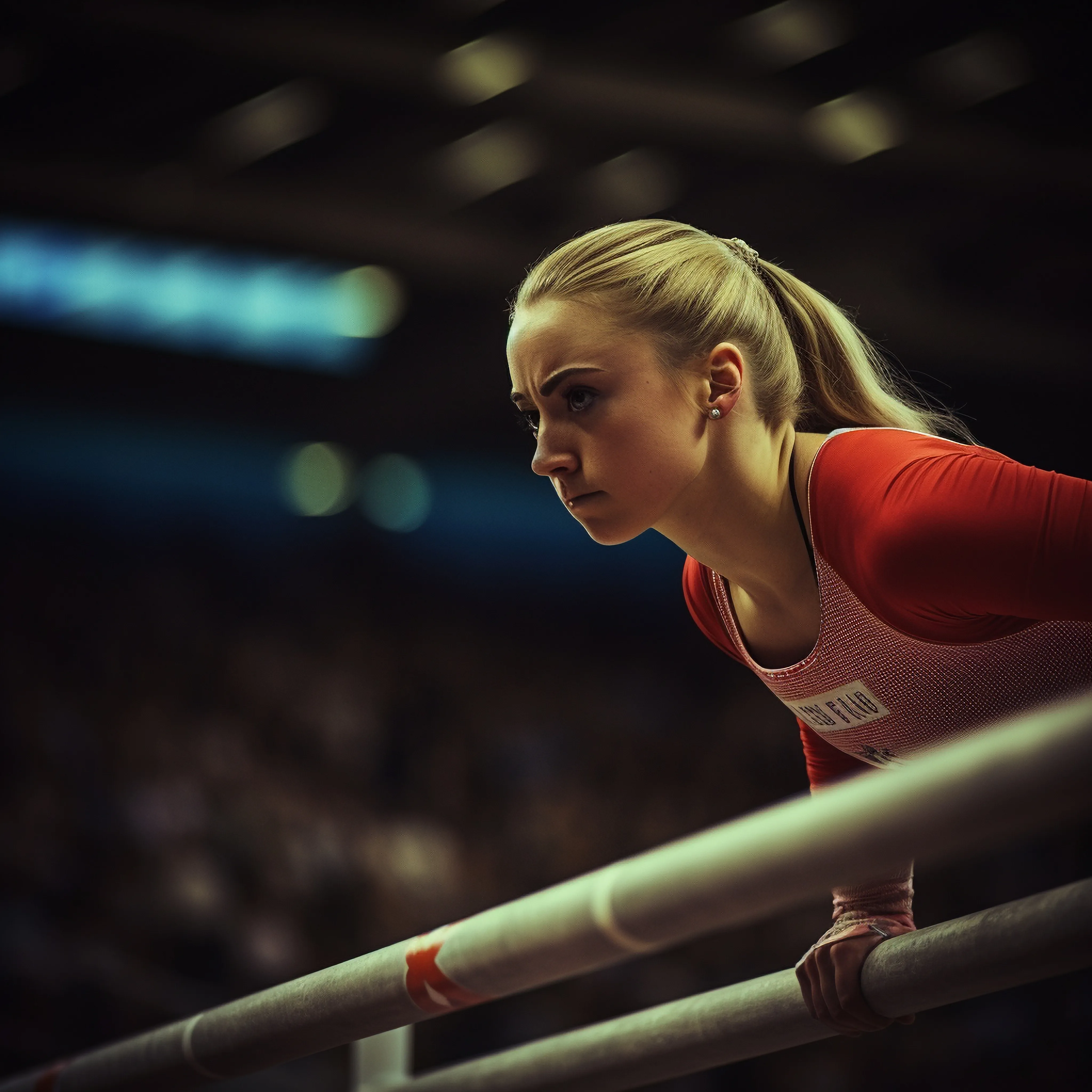 Athlete practicing gymnastics
